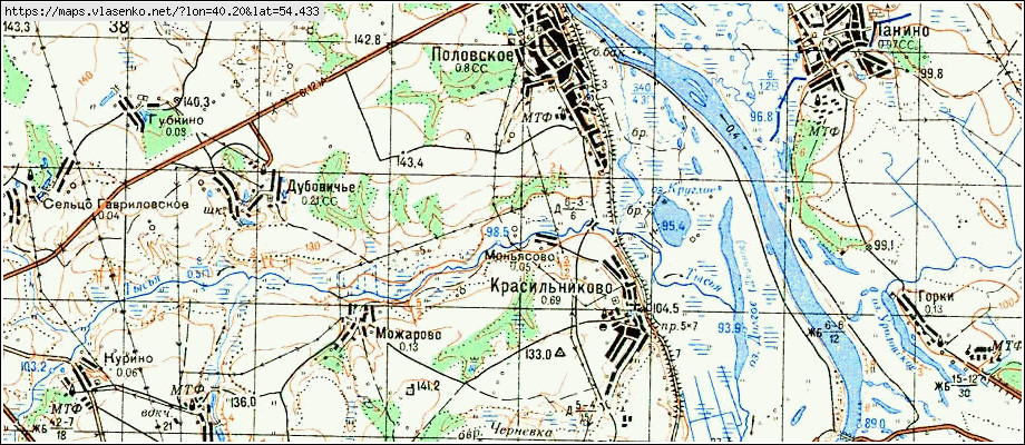 Топографическая карта рязани