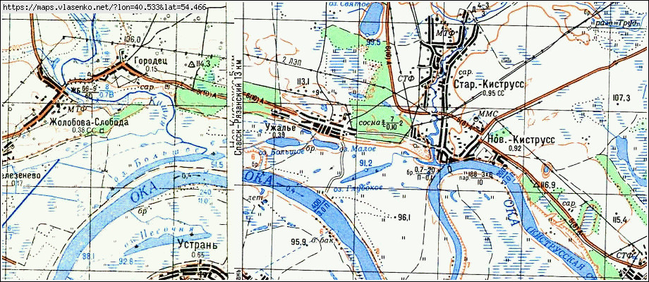 Рязань спасск карта