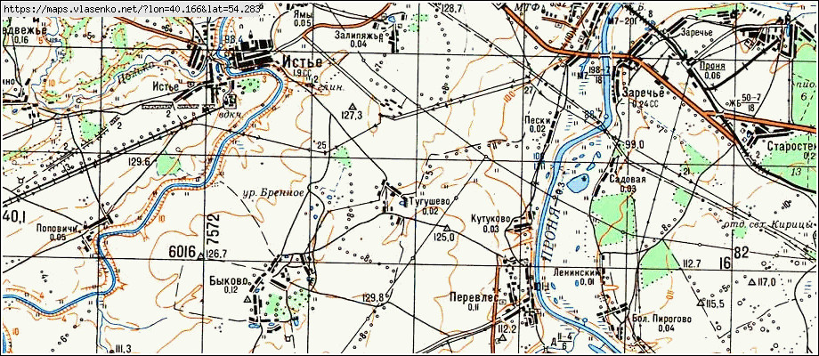 Топографическая карта рязанской обл