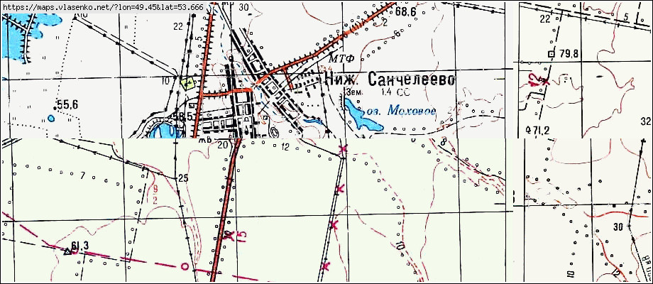 Карта верхнее санчелеево самарская область