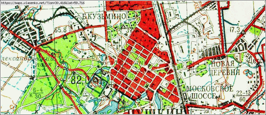 Карта ПУШКИН, Санкт-Петербург область, Пушкинский район
