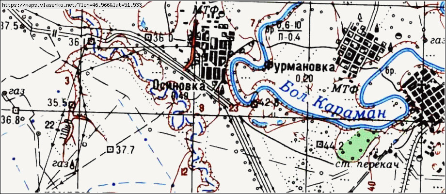 Карта ОСИНОВКА, Саратовская область, Энгельсский район