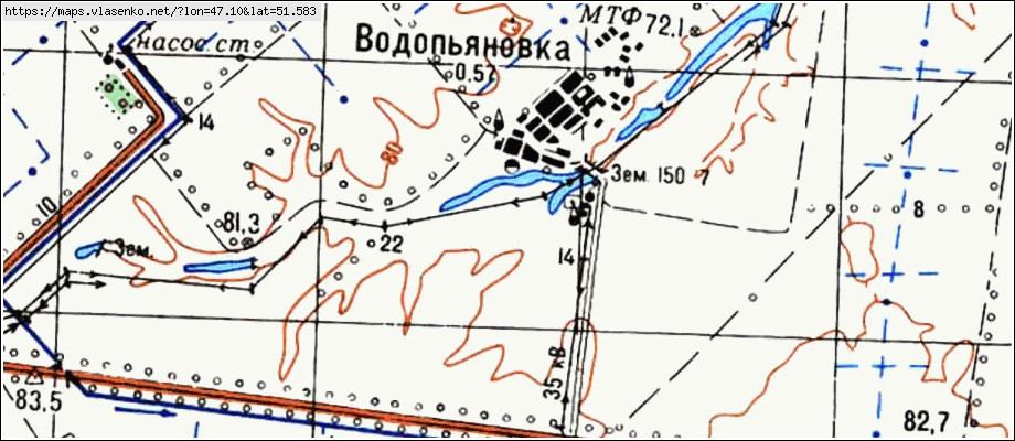 Карта ВОДОПЬЯНОВКА, Саратовская область, Марксовский район