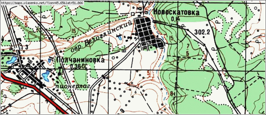 Карта НОВОСКАТОВКА, Саратовская область, Татищевский район