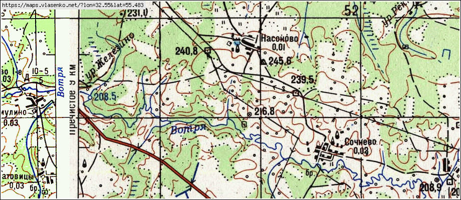 Карта озерный смоленская область