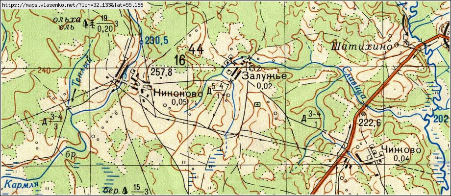 Карта озерный смоленская область