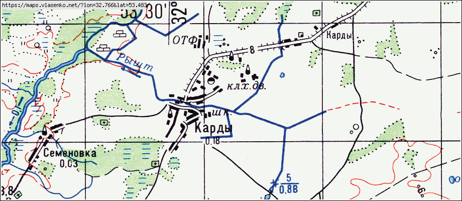 Карта ершичский район