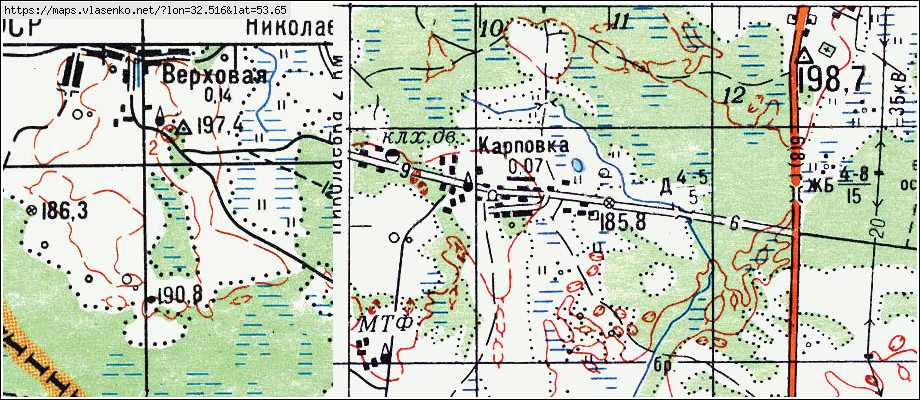 Карта ершичского района