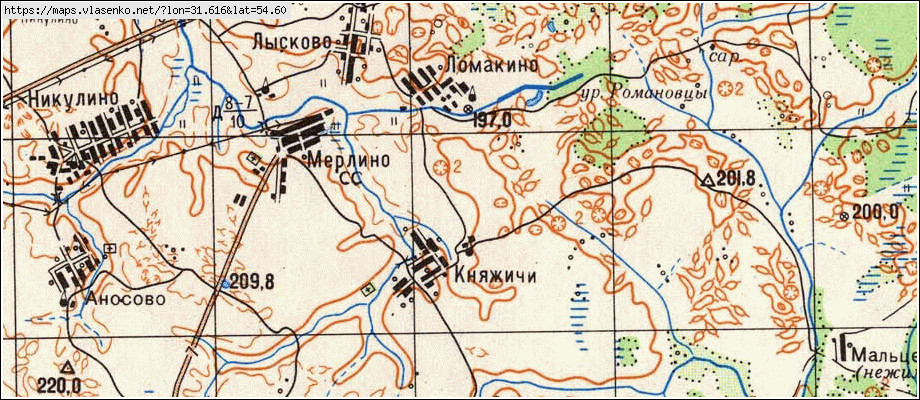 Карта краснинского района