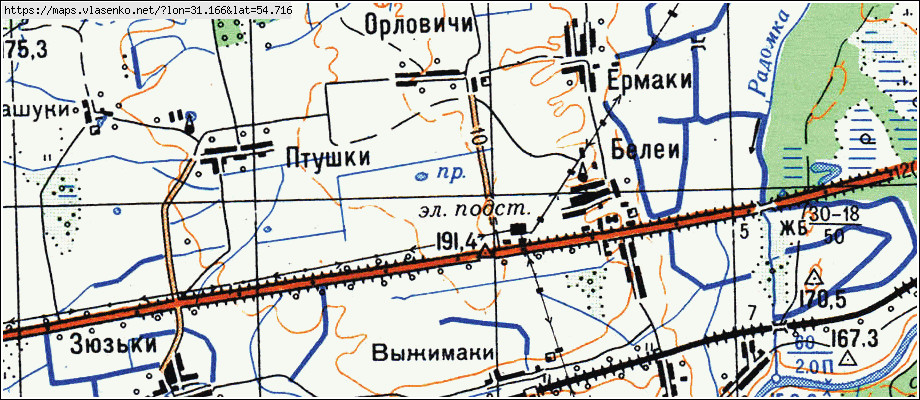 Старая карта краснинского района смоленской области