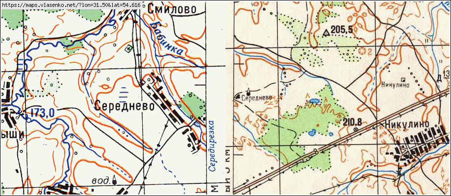 Карта краснинского района