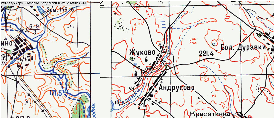 Карта монастырщинского района