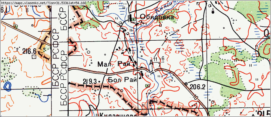 Карта монастырщинского района