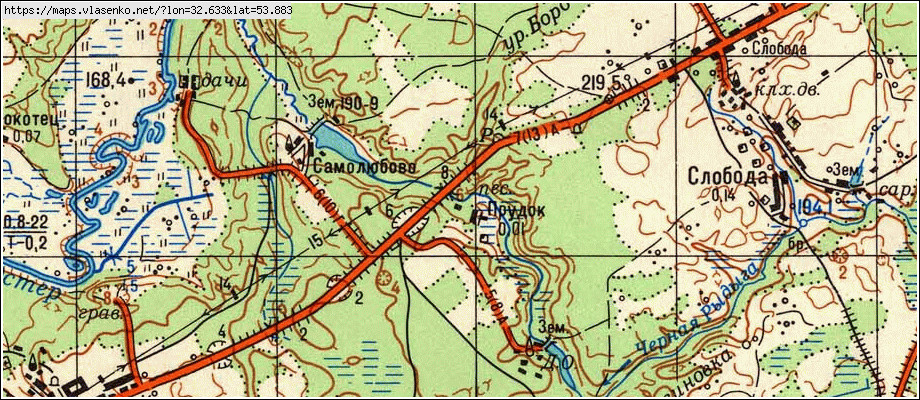 Карта прудок рославль