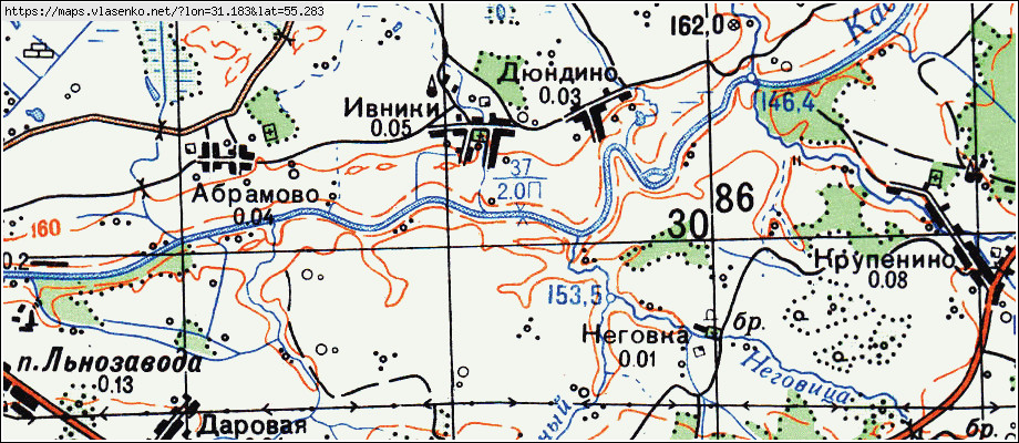 Карта руднянского района смоленской области подробная с деревнями