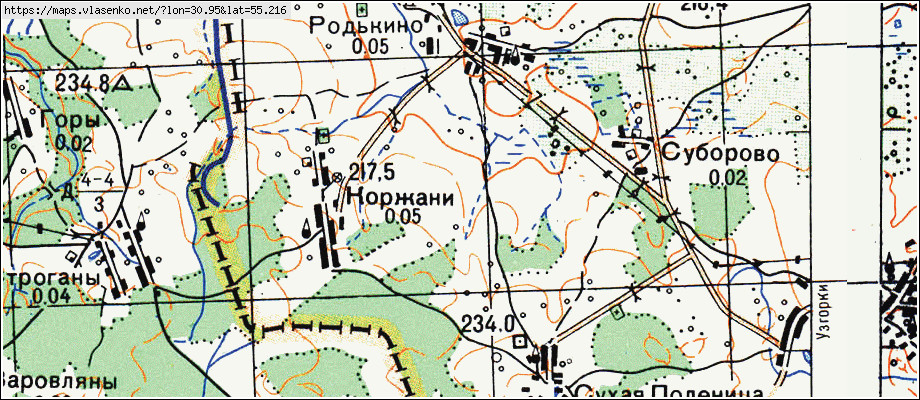 Карта руднянского района смоленской области подробная с деревнями