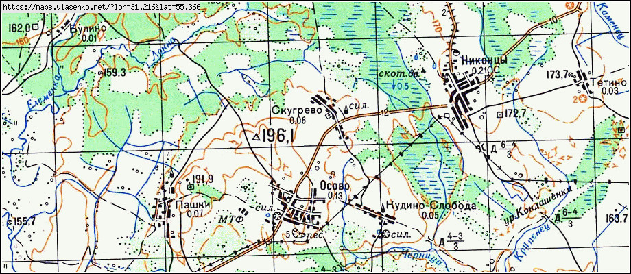 Карта руднянского района смоленской области подробная с деревнями