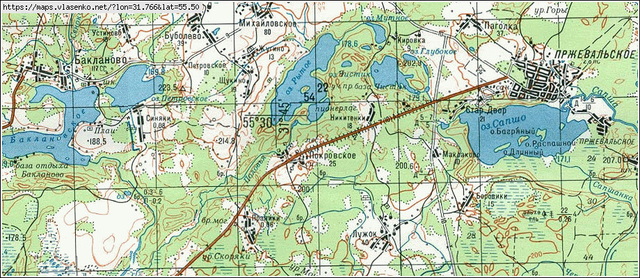 Акатово смоленская область карта глубин