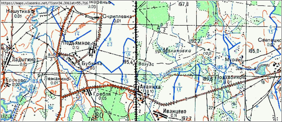 Карта сычевского района смоленской области с деревнями 1939 года