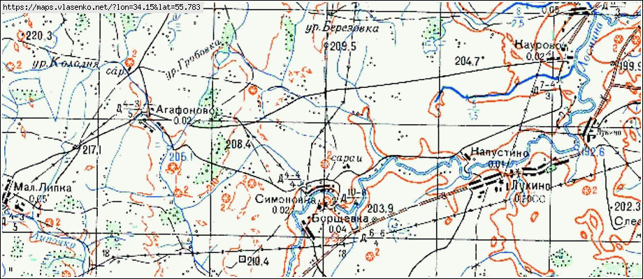 Карта сычевского района смоленской области с деревнями 1939 года