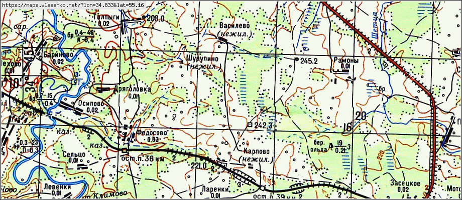 Топографическая карта темкинского района