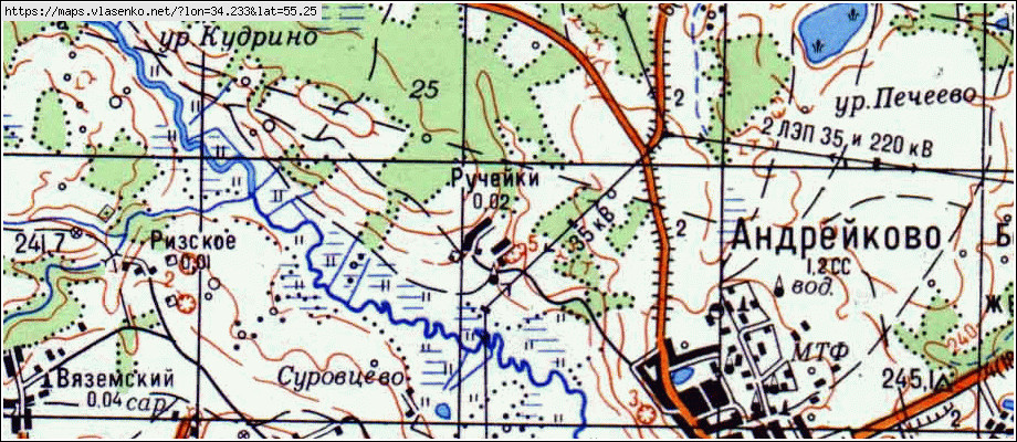 Карта город вяземский