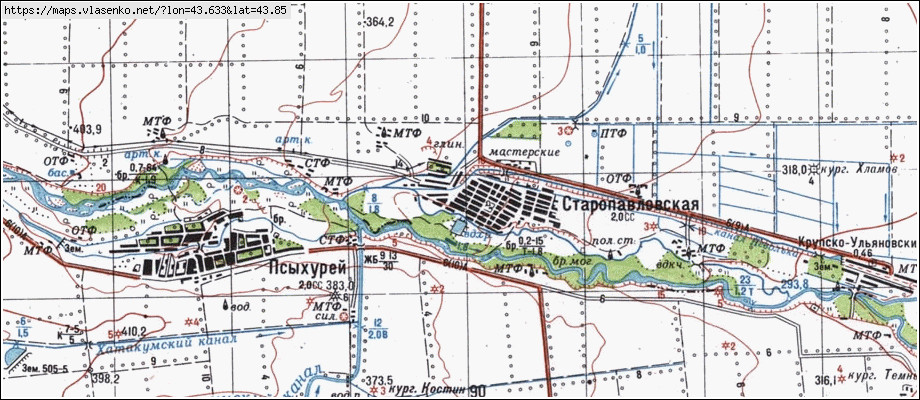 Топографическая карта ставропольского края