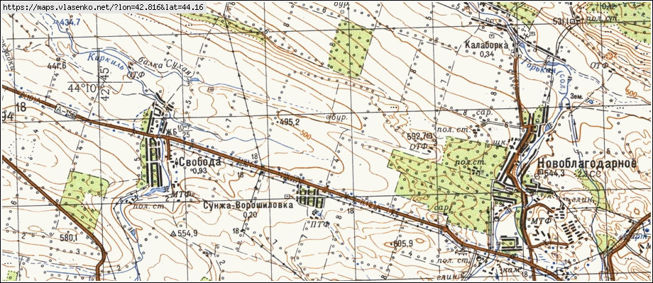 Карта с юца предгорный район
