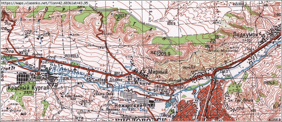 Топографическая карта ставрополь