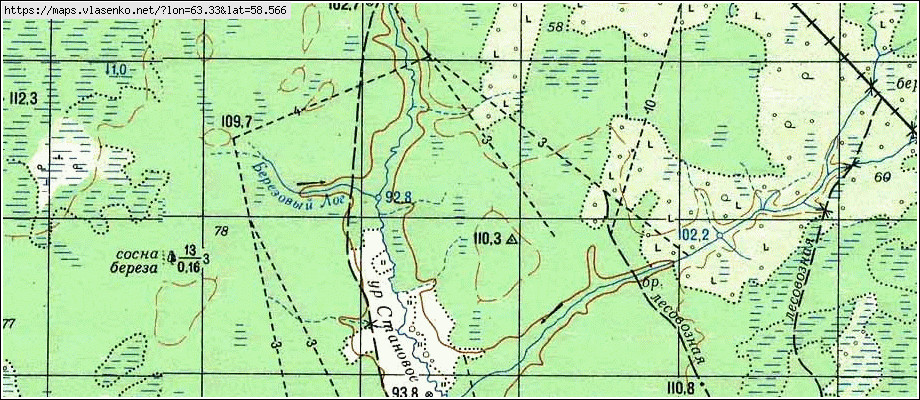 Карта КАЛАЧ, Свердловская область, Алапаевский район