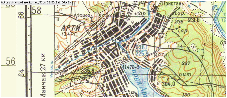 Карта АРТИ, Свердловская область, Артемовский район