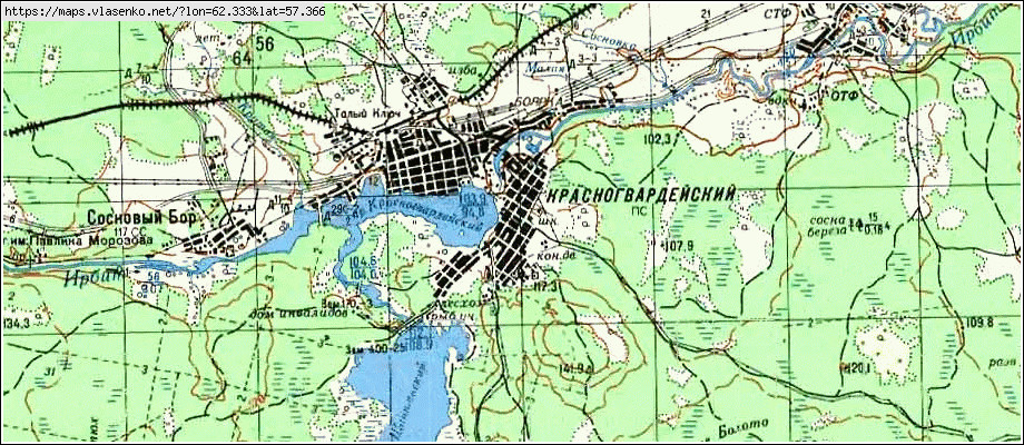Карта КРАСНОГВАРДЕЙСКИЙ, Свердловская область, Артемовский район