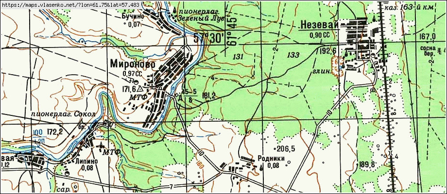Карта РОДНИКИ, Свердловская область, Артемовский район