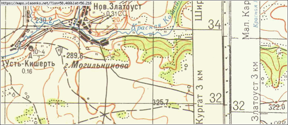 Карта НОВЫЙ ЗЛАТОУСТ, Свердловская область, Артинский район