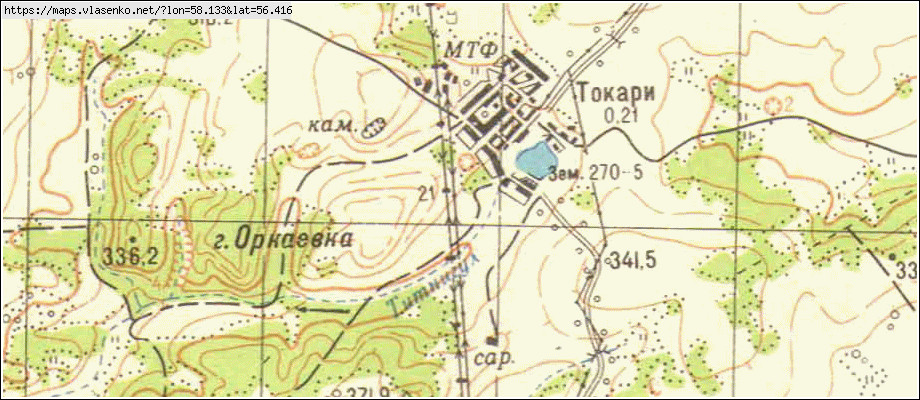 Карта ТОКАРИ, Свердловская область, Артинский район