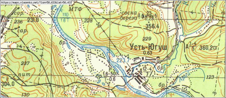 Карта артинского района