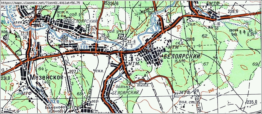 Карта БЕЛОЯРСКИЙ, Свердловская область, Белоярский район