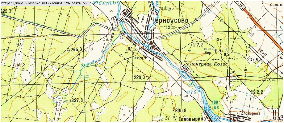 Карта ЧЕРНОУСОВО, Свердловская область, Белоярский район