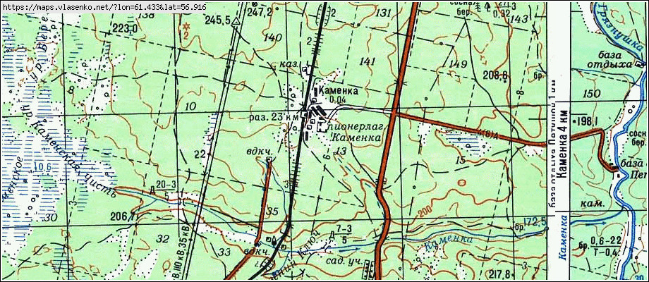 Карта КАМЕНКА, Свердловская область, Белоярский район