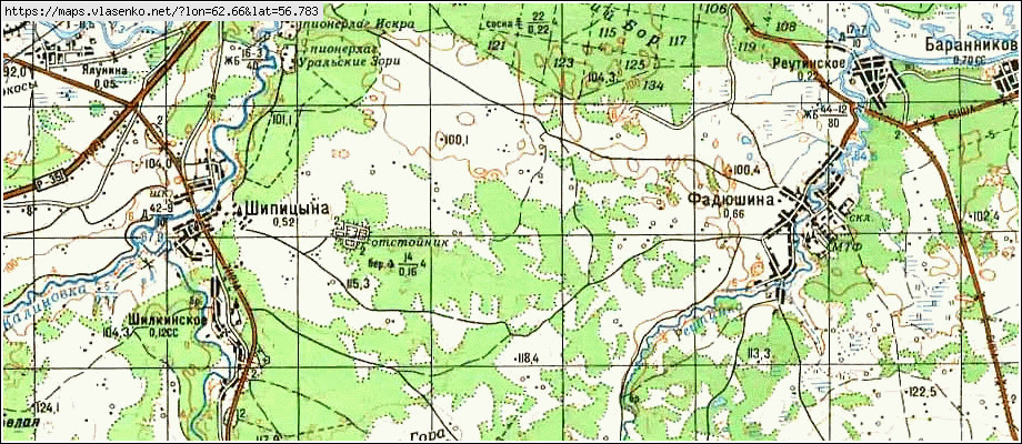 Карта БОГДАНОВИЧ, Свердловская область, Богдановичский район