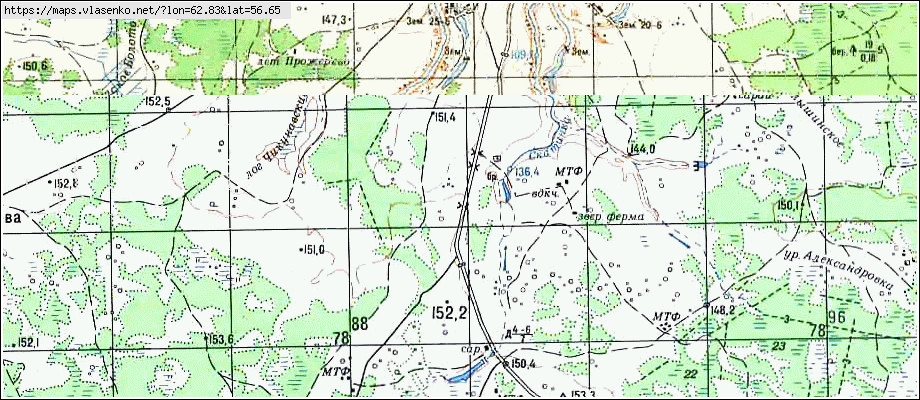 Карта ПОЛДНЕВОЙ, Свердловская область, Богдановичский район