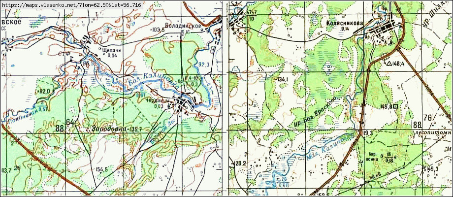 Карта ТРОИЦКОЕ, Свердловская область, Богдановичский район