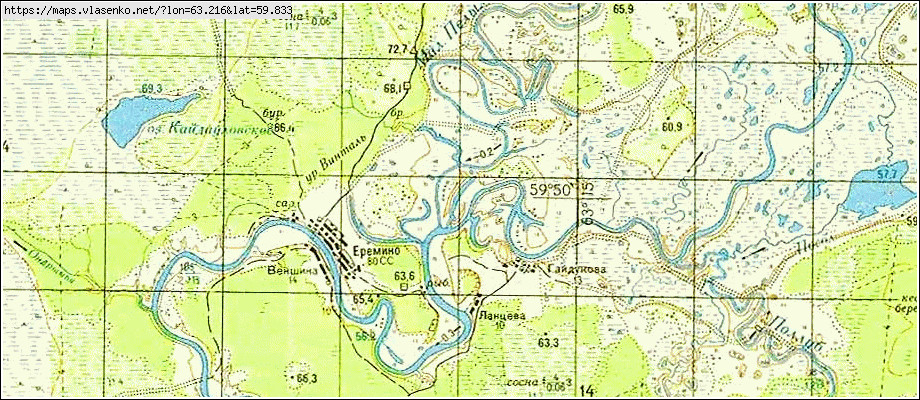 Карта ГАЙДУКОВА, Свердловская область, Гаринский район