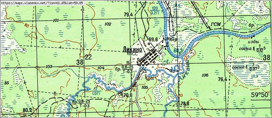Карта ЛИКИНО, Свердловская область, Гаринский район