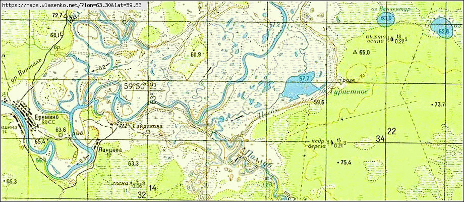 Карта ВЕРЕЗОВО, Свердловская область, Гаринский район