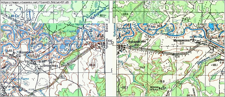 Карта ЧУБАРОВСКОЕ, Свердловская область, Ирбитский район