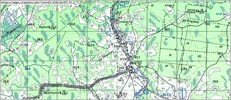 Карта ГУНИ, Свердловская область, Ирбитский район