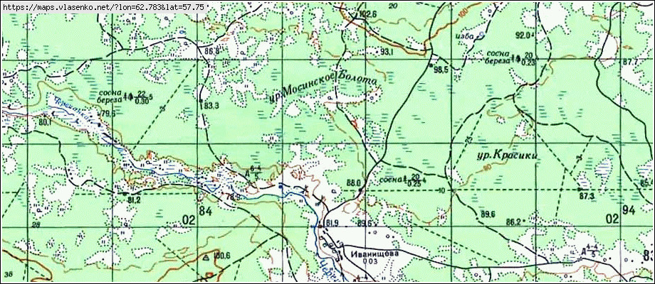 Карта ИВАНИЩЕВА, Свердловская область, Ирбитский район