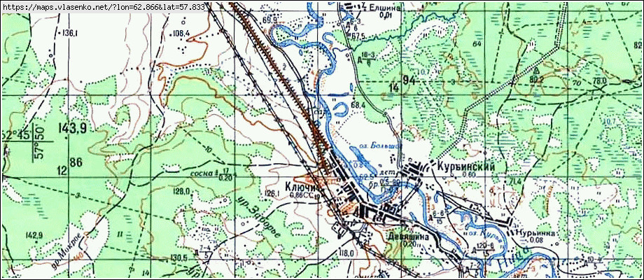 Карта КЛЮЧИ, Свердловская область, Ирбитский район