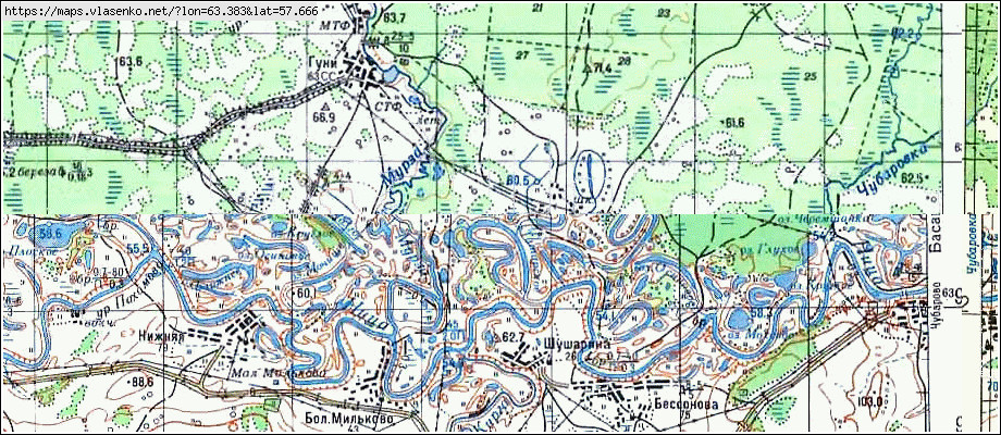 Карта ЮДИНА, Свердловская область, Ирбитский район